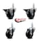 Service Caster 3'' Phenolic Wheel Swivel 3/4'' Square Stem Caster Set 2 Brakes, 4PK SCC-SQ20S314-PHS-PLB-34-2-S-2 - alternate 3